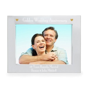 
                            Personalised Silver 5x7 Golden Anniversary Landscape Photo Frame