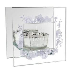 
                            Personalised Soft Watercolour Mirrored Glass Tea Light Candle Holder