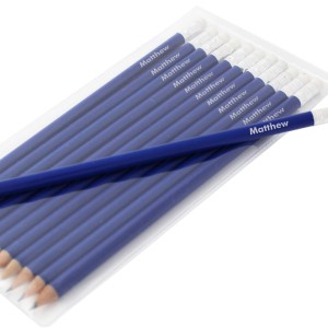 
                            Personalised Name Only Blue Pencils