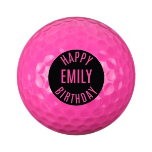 
                            Personalised Happy Birthday Pink Golf Ball